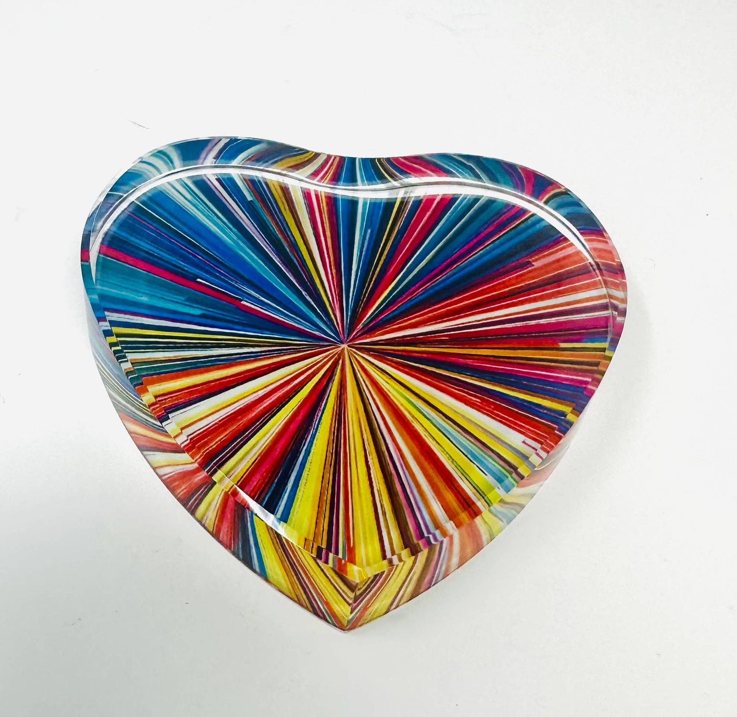 Colorful Abstract Heart Paperweight Decor