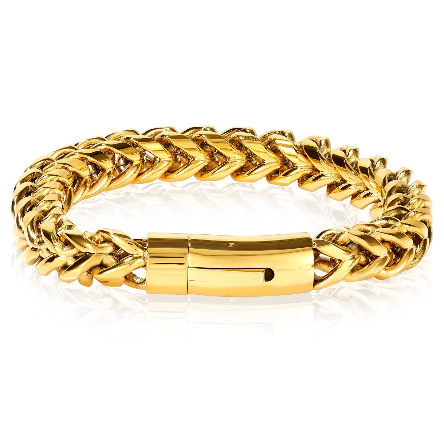 Crucible Rounded Franco Chain Steel Bracelet (10mm)