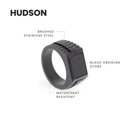 Hudson Gemstone Ring Black/Black Onyx