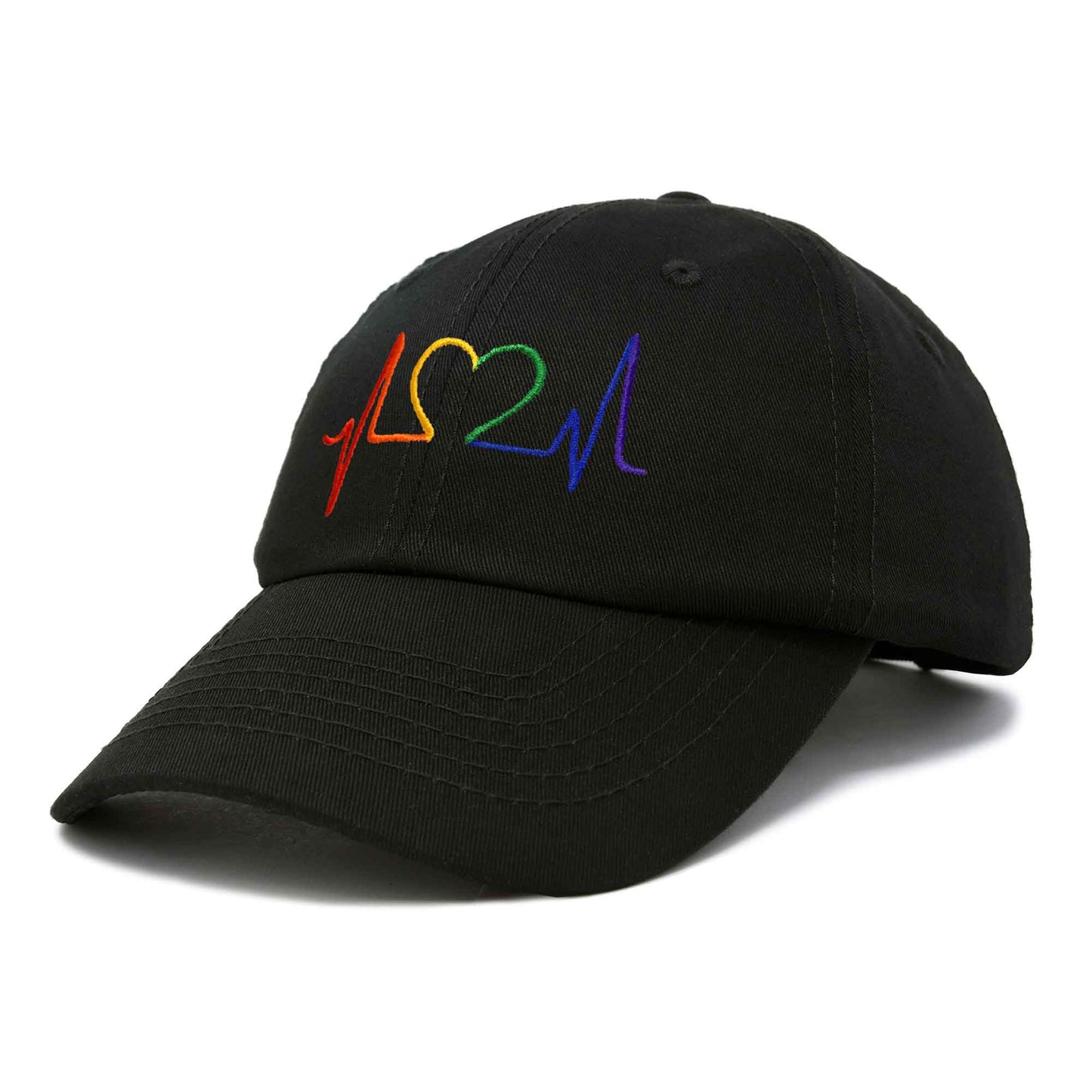 Rainbow Heartbeat Cap-Black