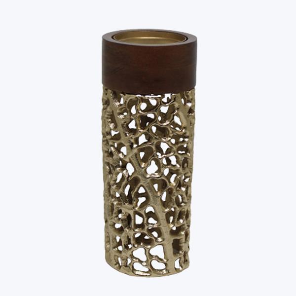 Metal Candle Pillar Gold 10" Final Clearance