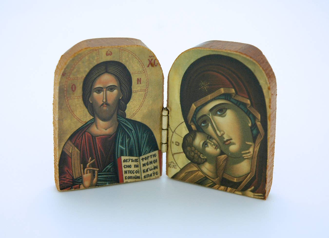 Greek Icon Small Diptych Decorative Object