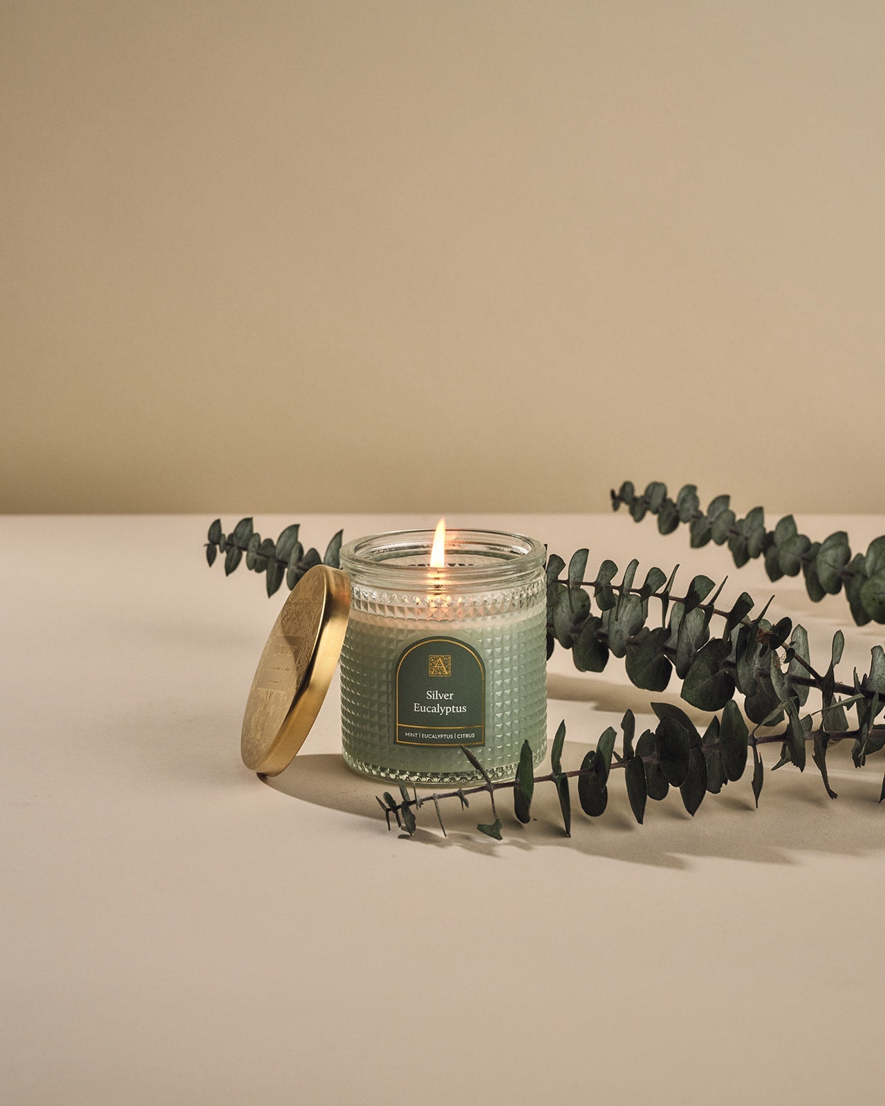 Elegant Essentials Silver Eucalyptus Candle With Metal Lid