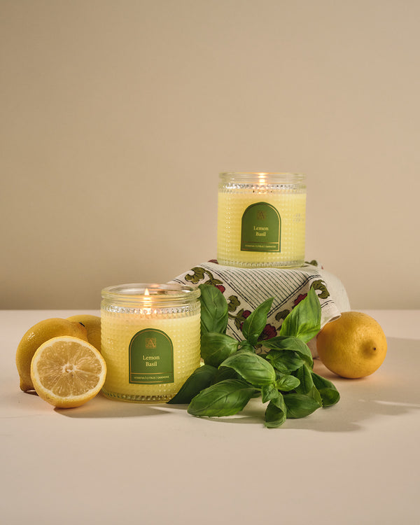 Elegant Essentials Lemon Basil Candle With Metal Lid
