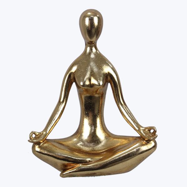 Yoga Gold Tone Tabletop Statue - Clearance
