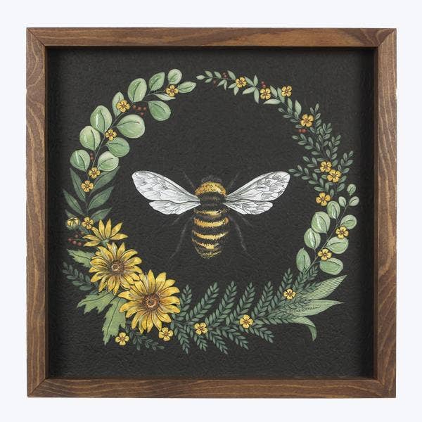 Bee Design with Frame Canvas Art