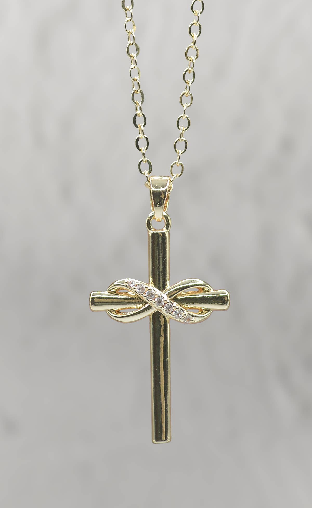 Gold Infinity Cross Necklace