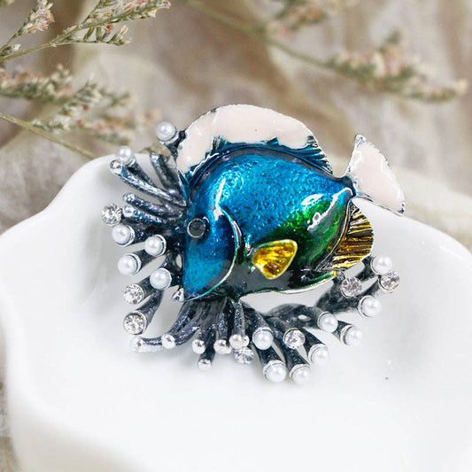 Fish Coral Alloy Pin