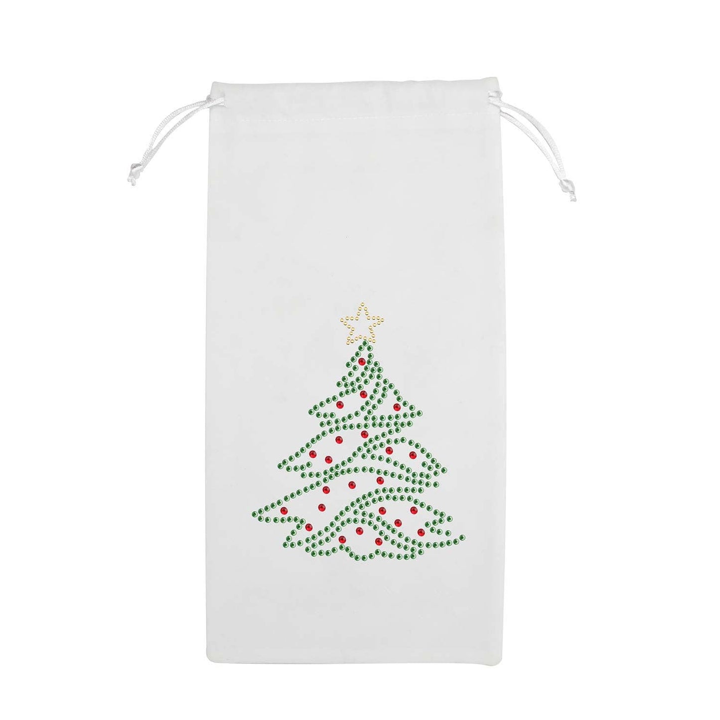 Christmas Tree Rhinestone Wine Bag