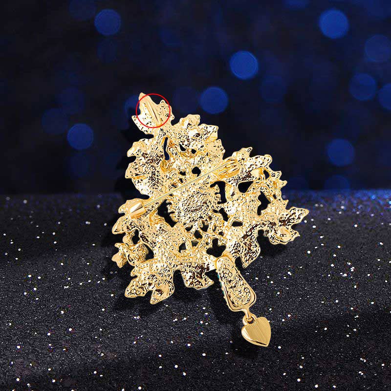 Christmas Tree Angel Rhinestone Pin