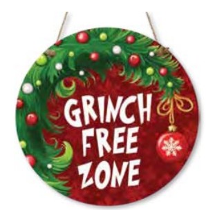 No Grinches Door Hanger