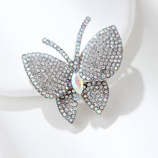 Rhinestone Butterfly Insect Brooch Pin