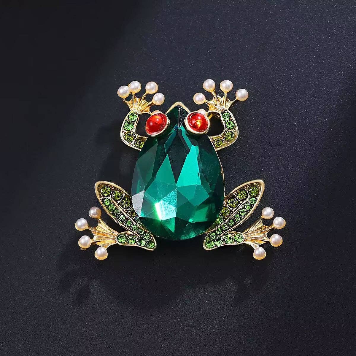 Frog Rhinestone Alloy Brooch