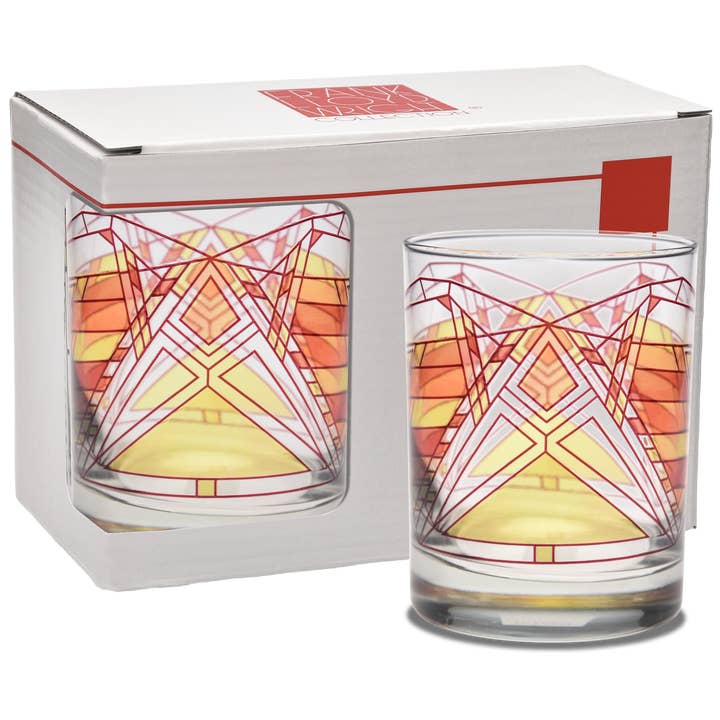 Frank Lloyd Wright Orange Butterfly S/2 Glasses