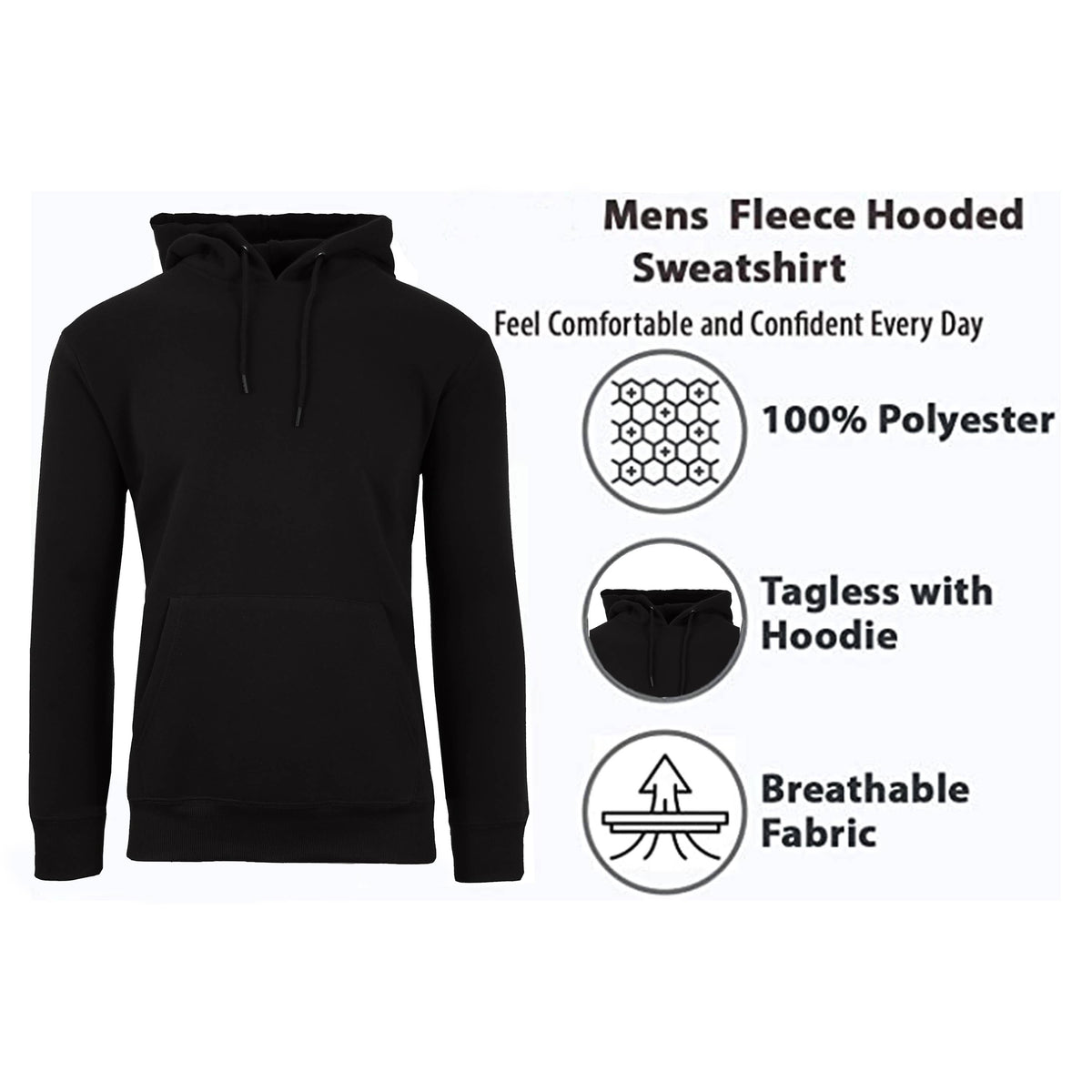 Men's Heavyweight Fleece-Lined Pullover Hoodie