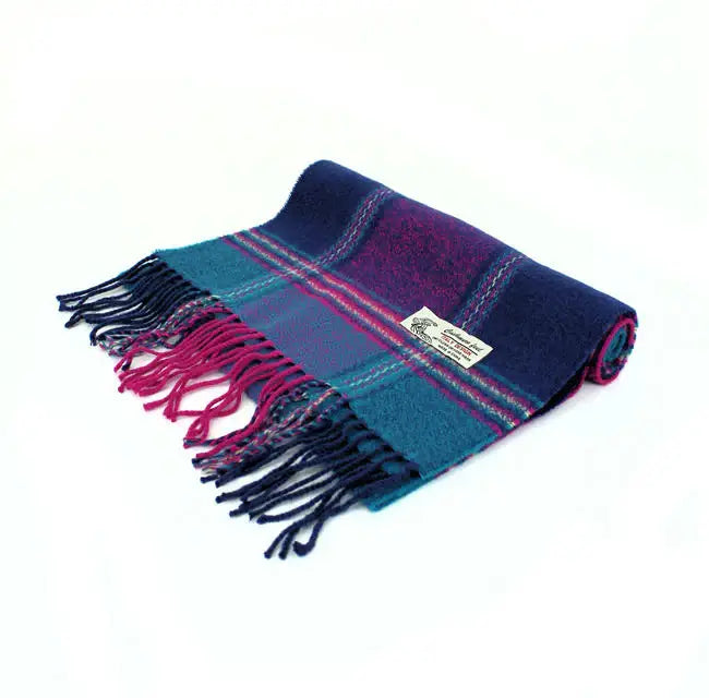 Purple Plaid Cashmere Feel Scarf