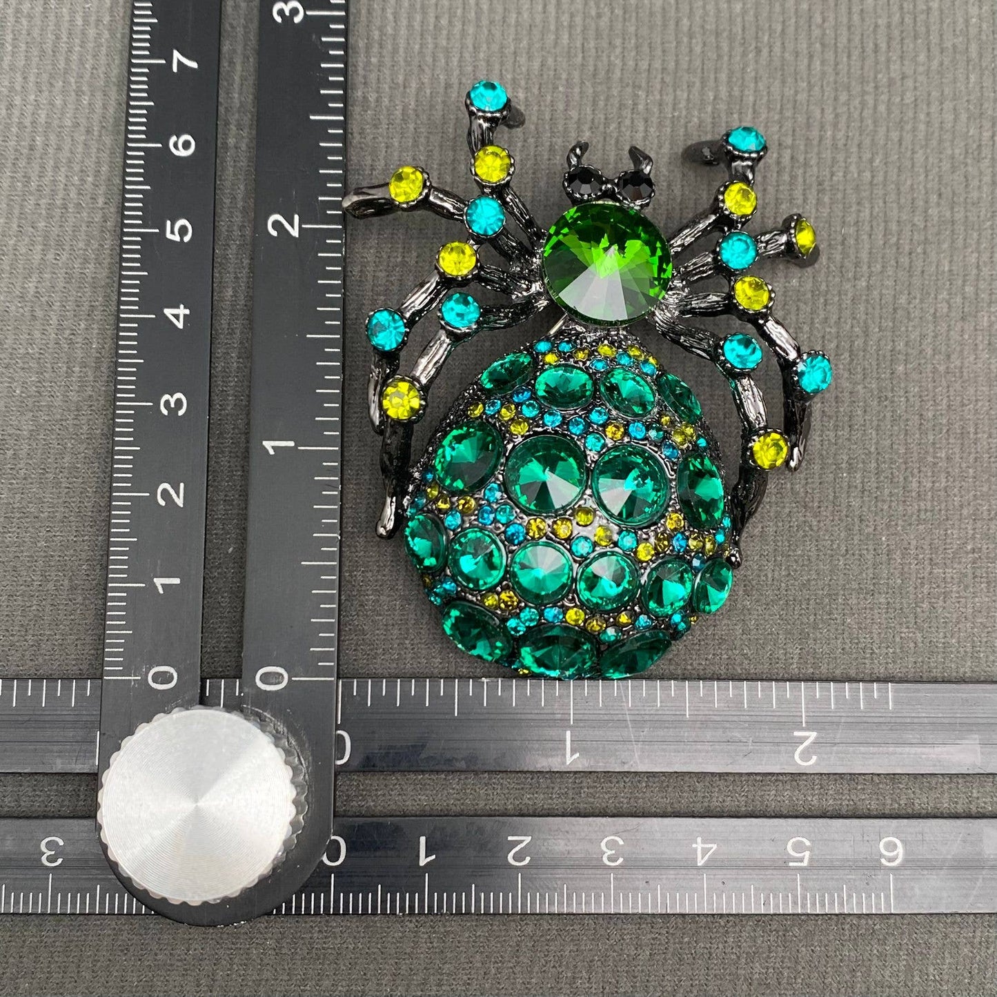 Rhinestone Big Bellied Spider Brooch