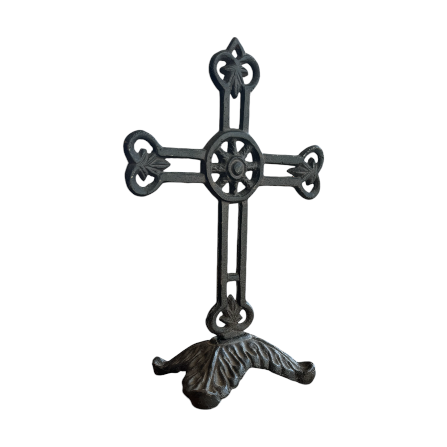Cast Iron Filigree Table Cross on Rectangular Pedestal Base Clearance