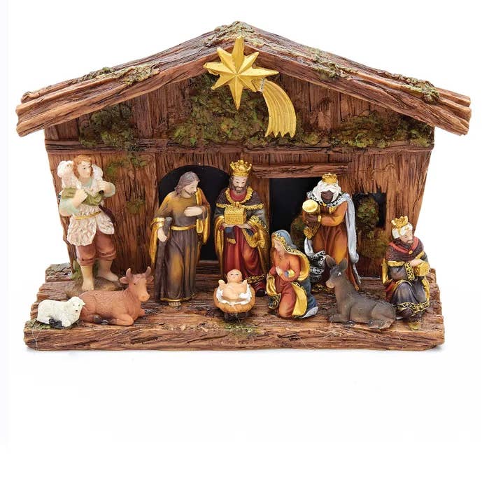 9.75" Nativity with Stable