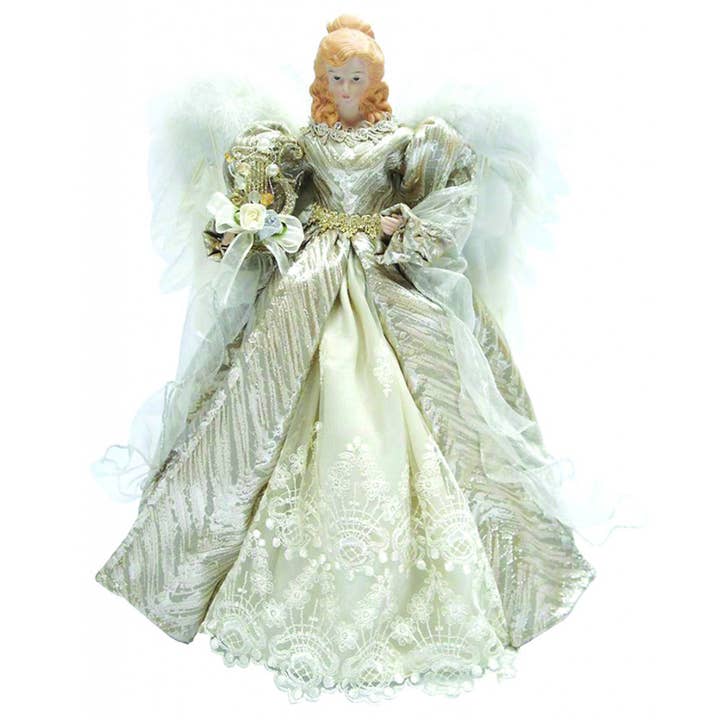 16" Silver Eleganutcrackere Angel Tree Topper