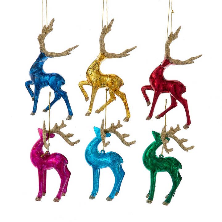 5.5" Plastic Reindeer Ornaments