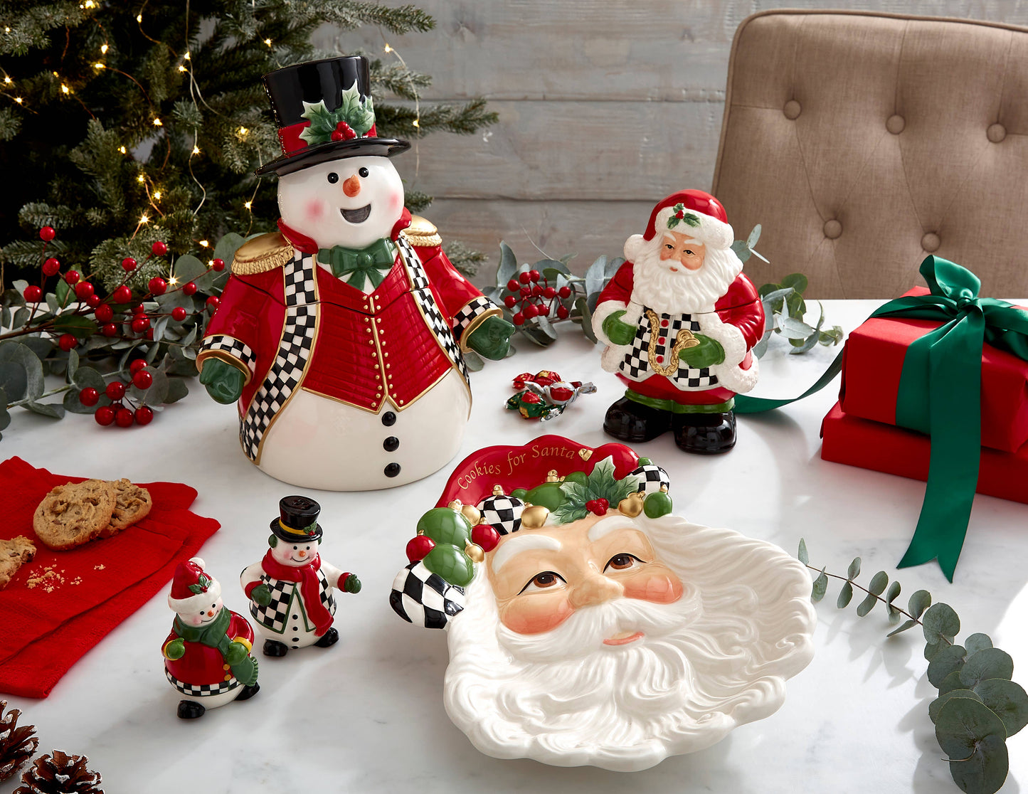 Black and White Christmas Mug and Spoon Set