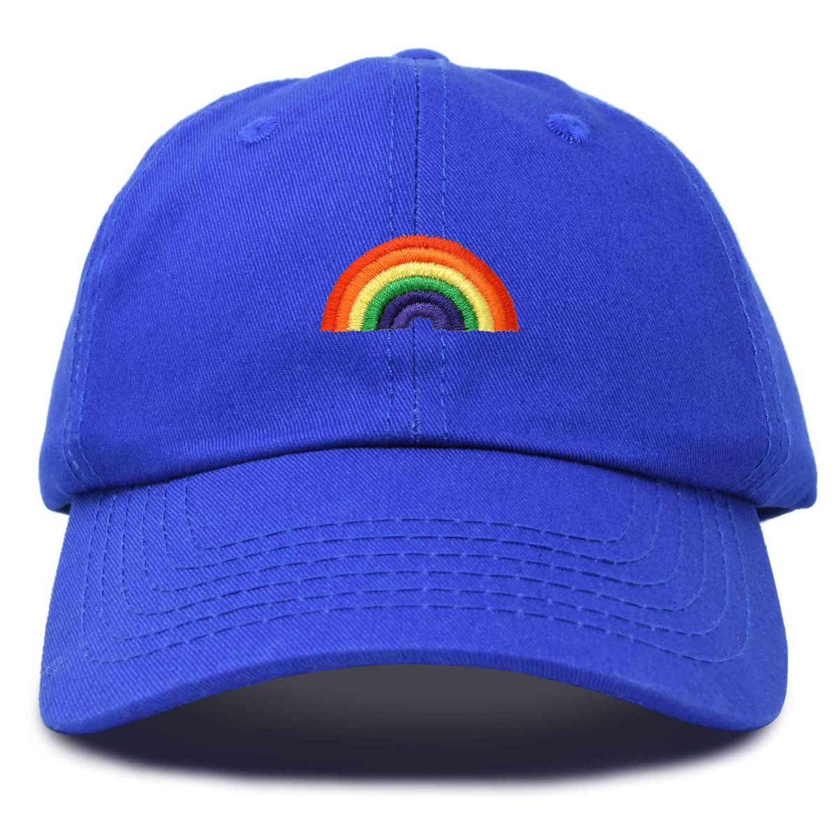 Rainbow Embroidered Ball Cap - Royal Blue