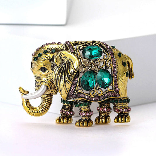 Elephant Rhinestone Brooch