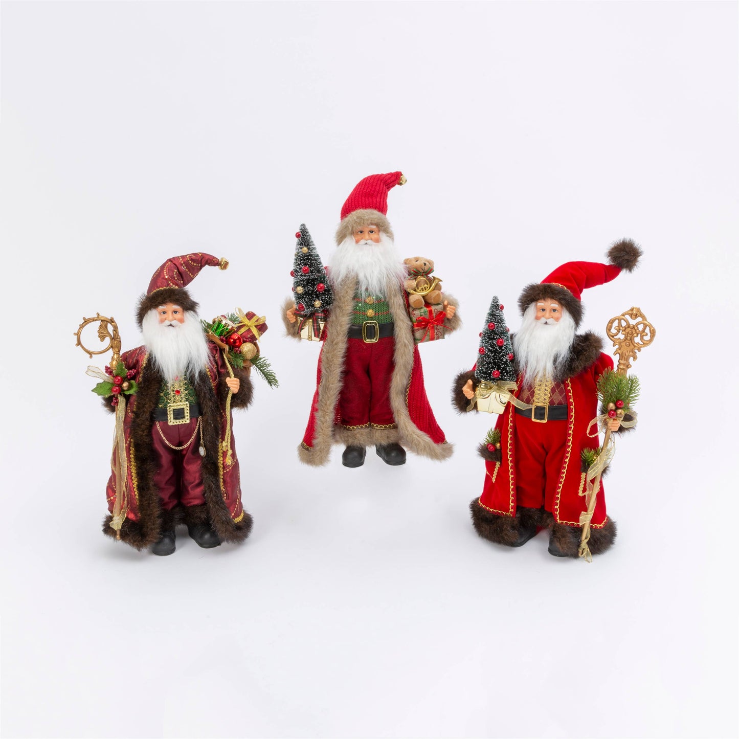 18" Holiday Santa Figurines