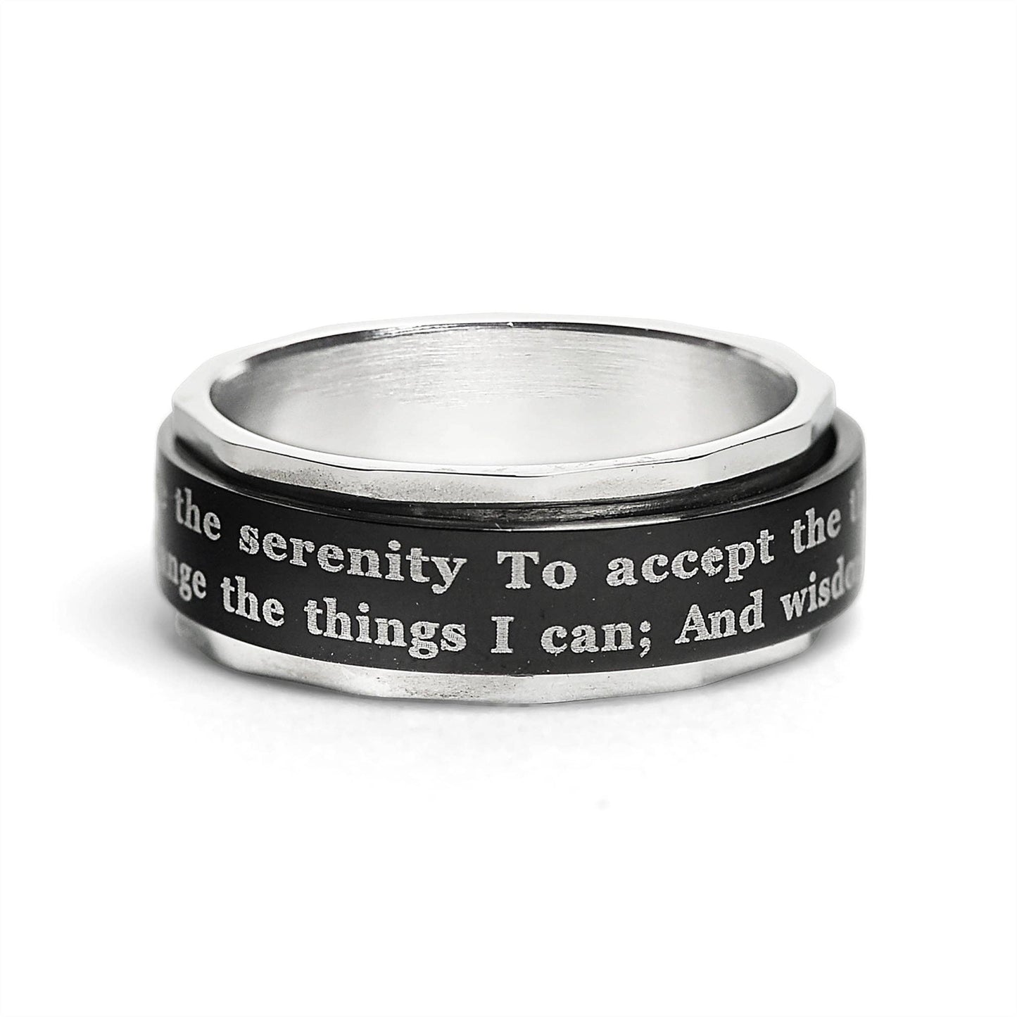 Polished Serenity Prayer Spinner Ring