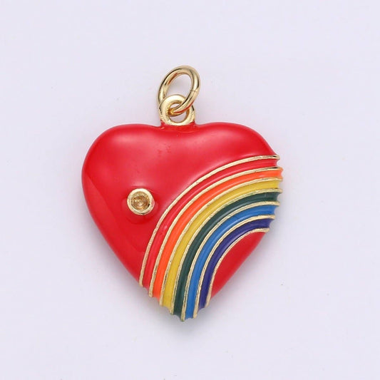 Rainbow Enamel Pendant
