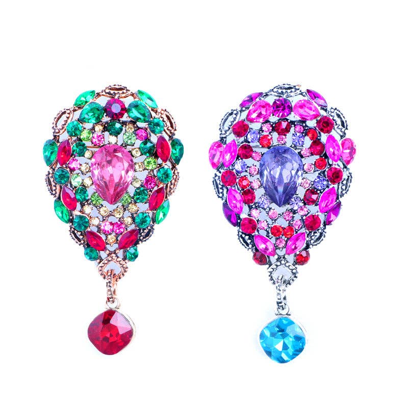 Teardrop Rhinestone Brooch