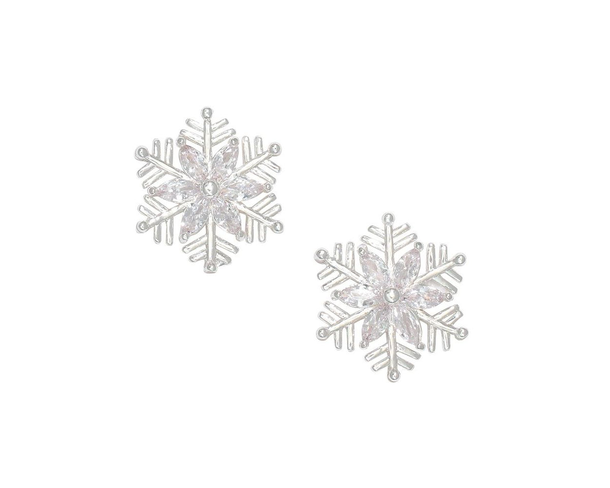 Earrings-Silver Snowflake W Cryst