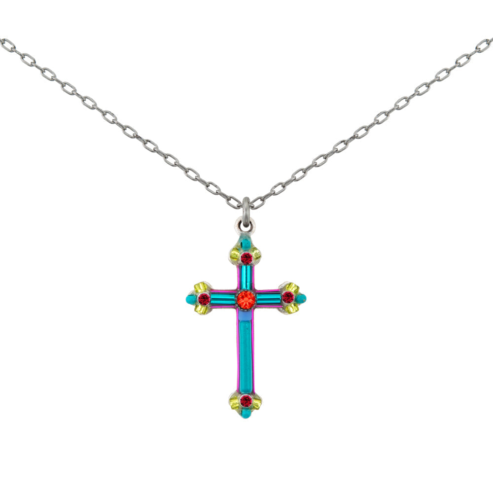 Medium Cross Necklace - Multi Color