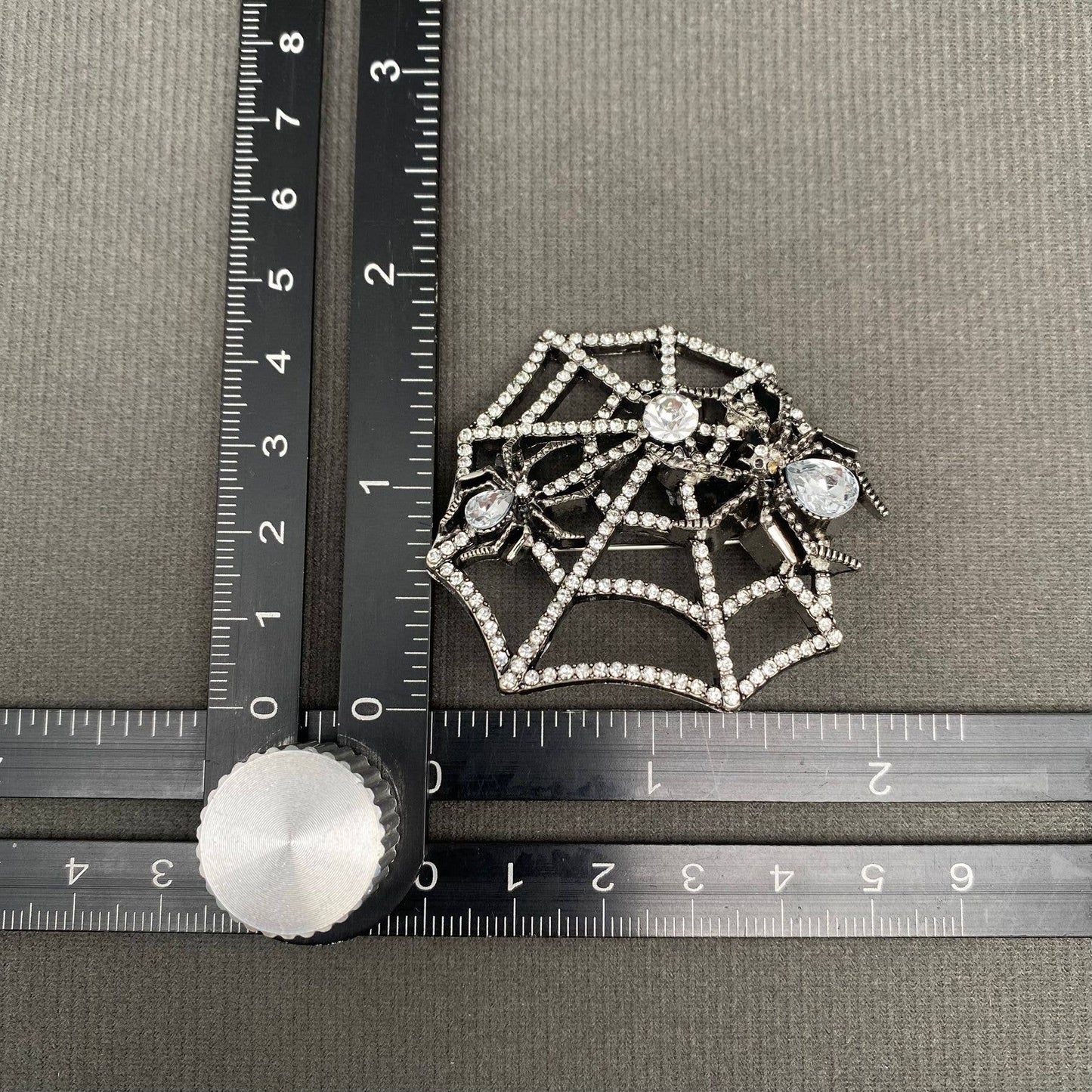 Rhinestone Spider Web Brooch - GT