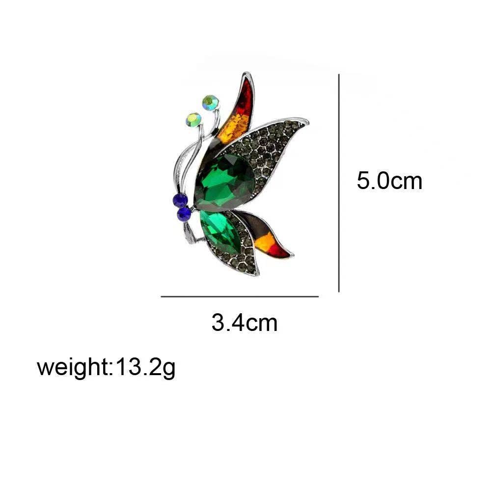 Butterfly Rhinestone Alloy Brooch