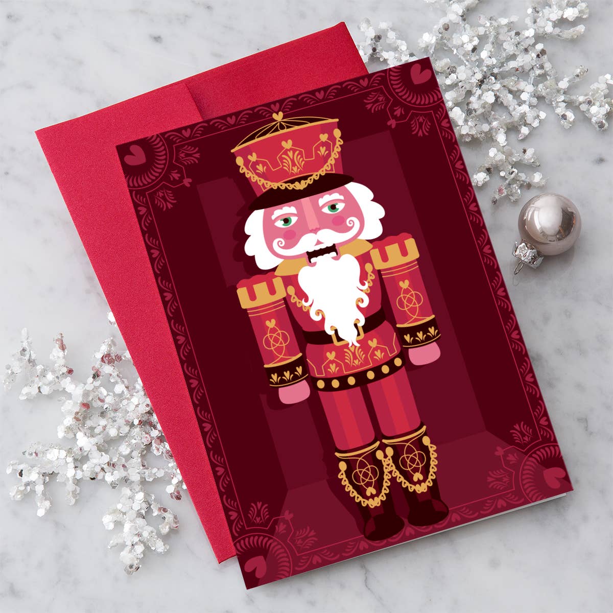 Nutcracker 8 Boxed Holiday Greeting Cards - Gold Foil