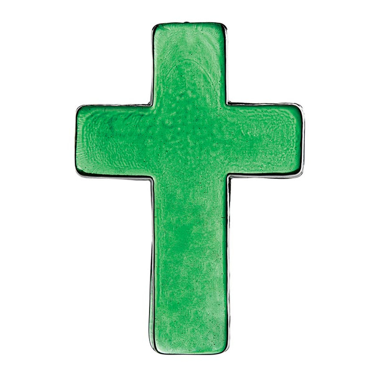 Green Glass Tabletop Cross Clearance
