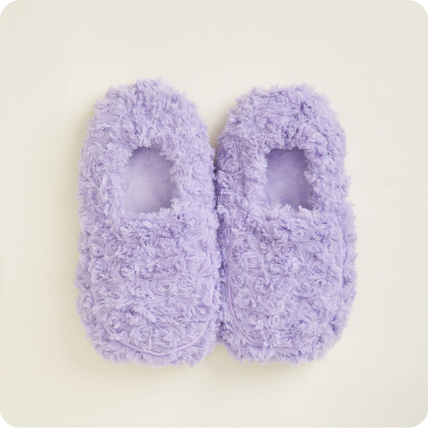 Curly Purple Warmie Slippers