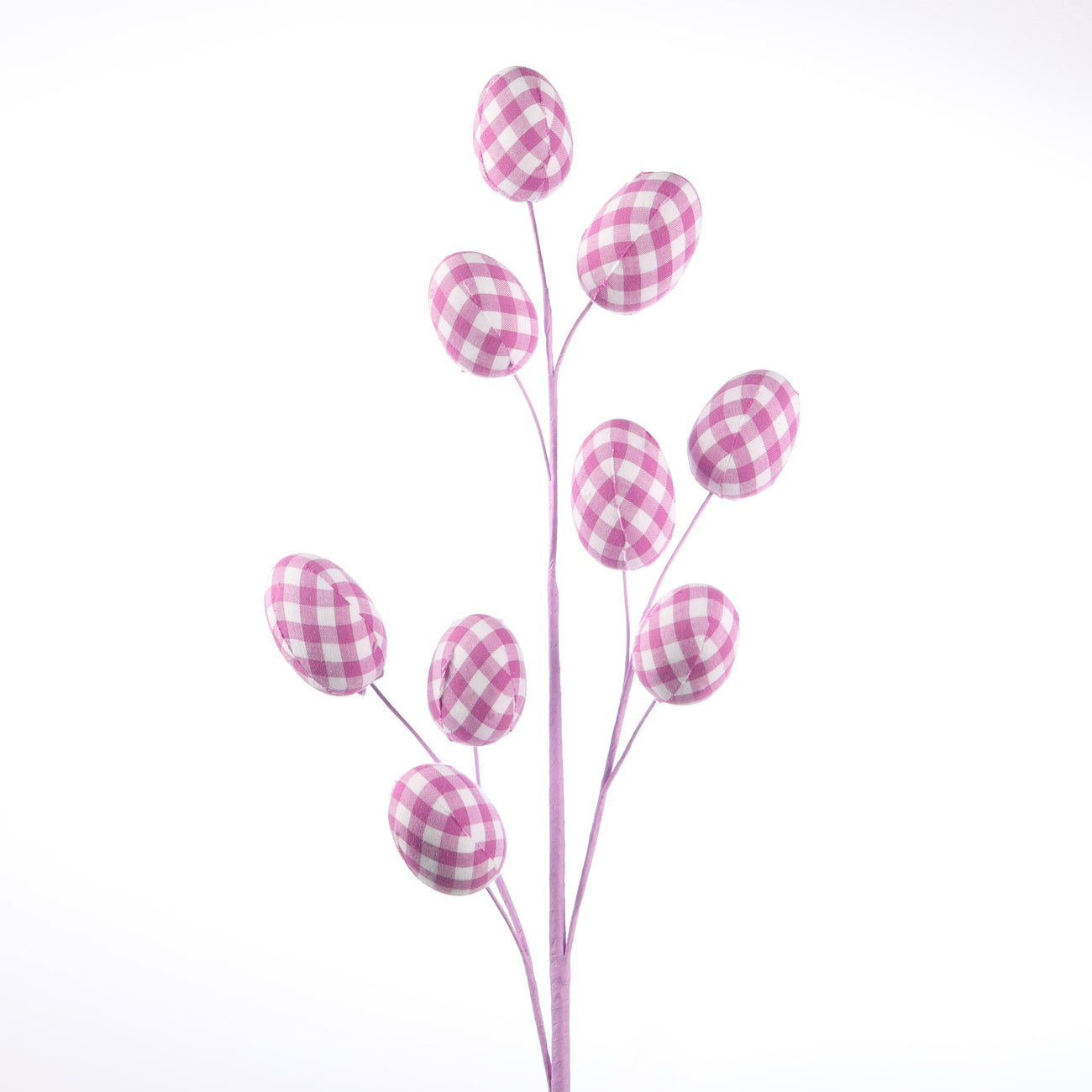 29" Gingham Easter Egg Spray - Purple