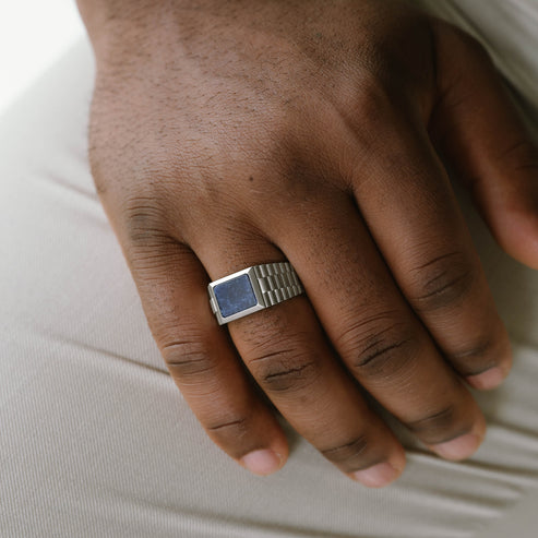 Hudson Gemstone Ring Stainless/Sodalite