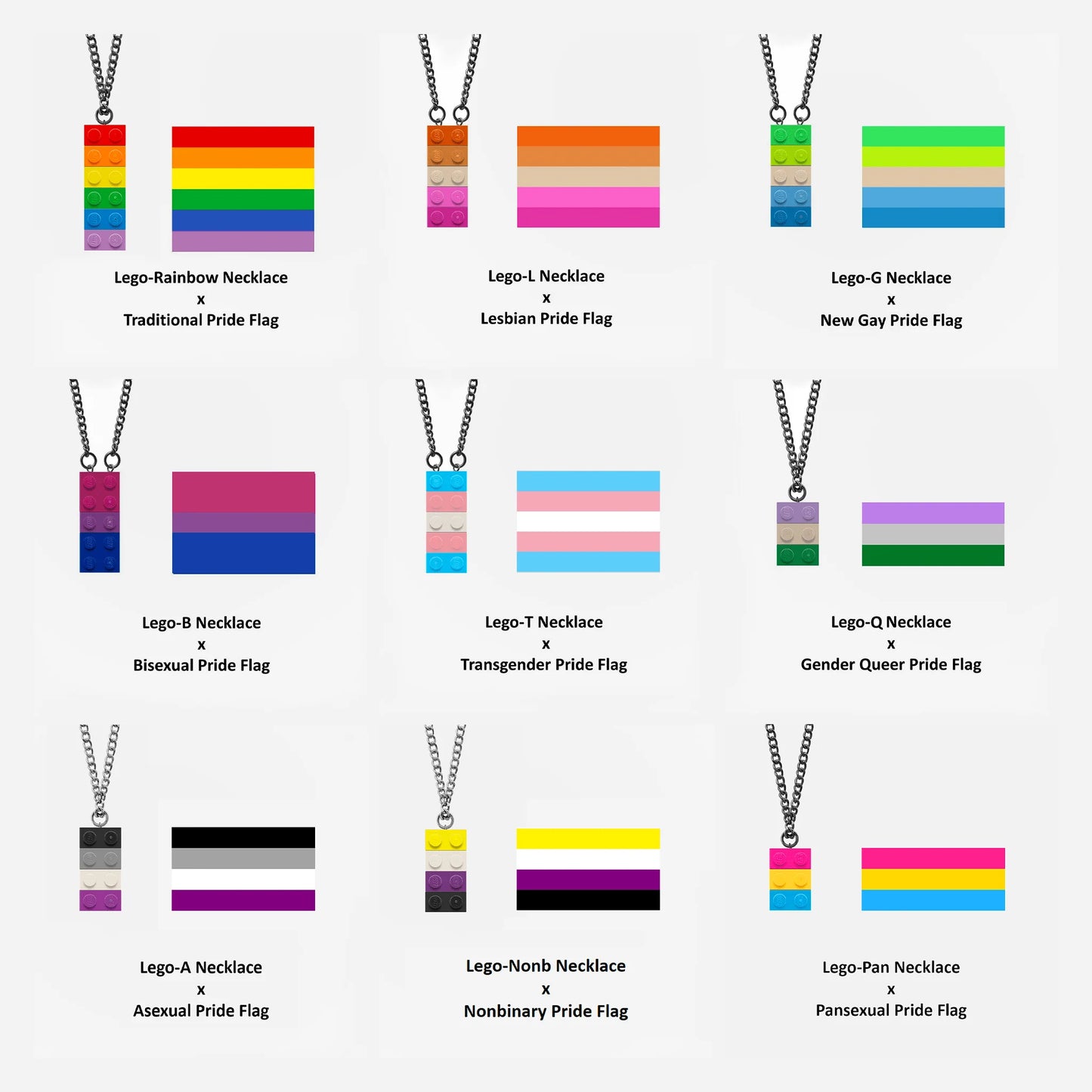 LEGO-Trans Flag Necklace
