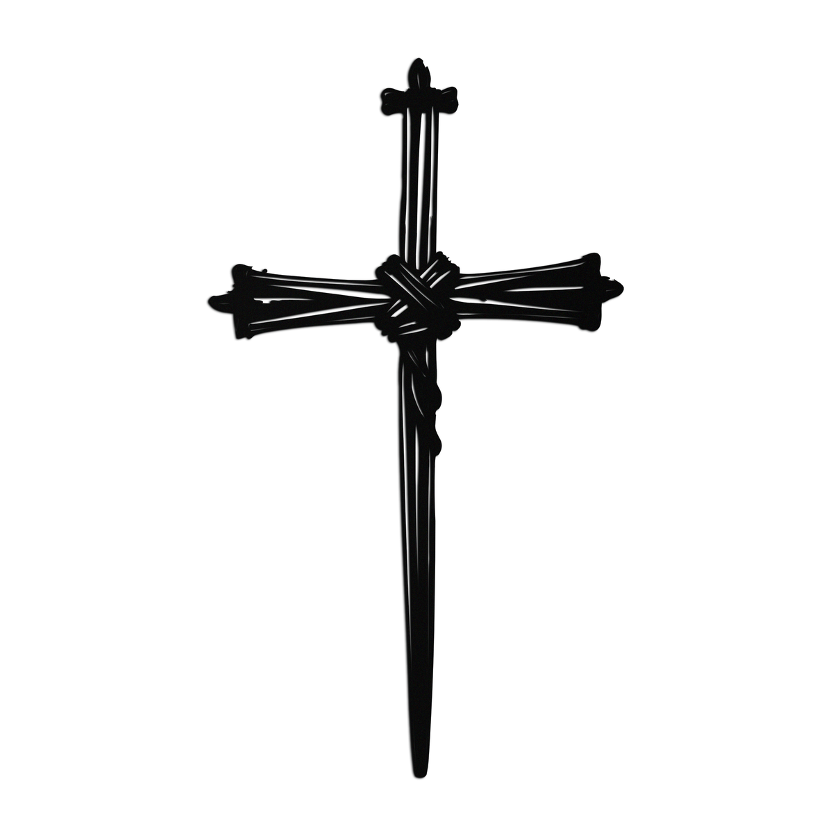 Christian Barbed Wire Cross Metal Wall Art