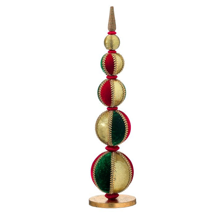 18" Sequin/Velvet Tabletop Finial