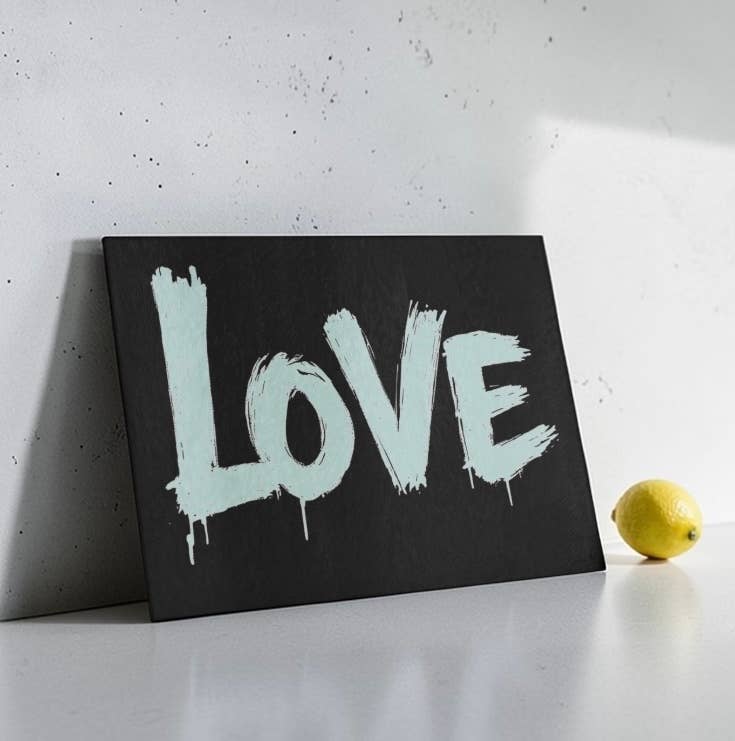 Love Black And White Colorful Serving Tray / Cutting Board