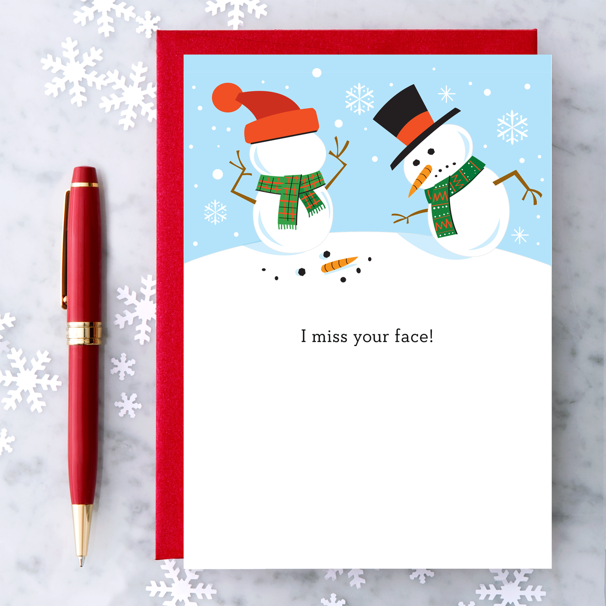 "I Miss Your Face" Holiday Greeting Card