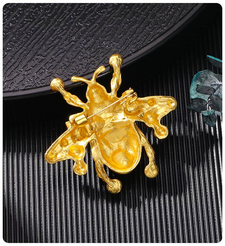 Baroque Rhinestone Bee Brooch Pin