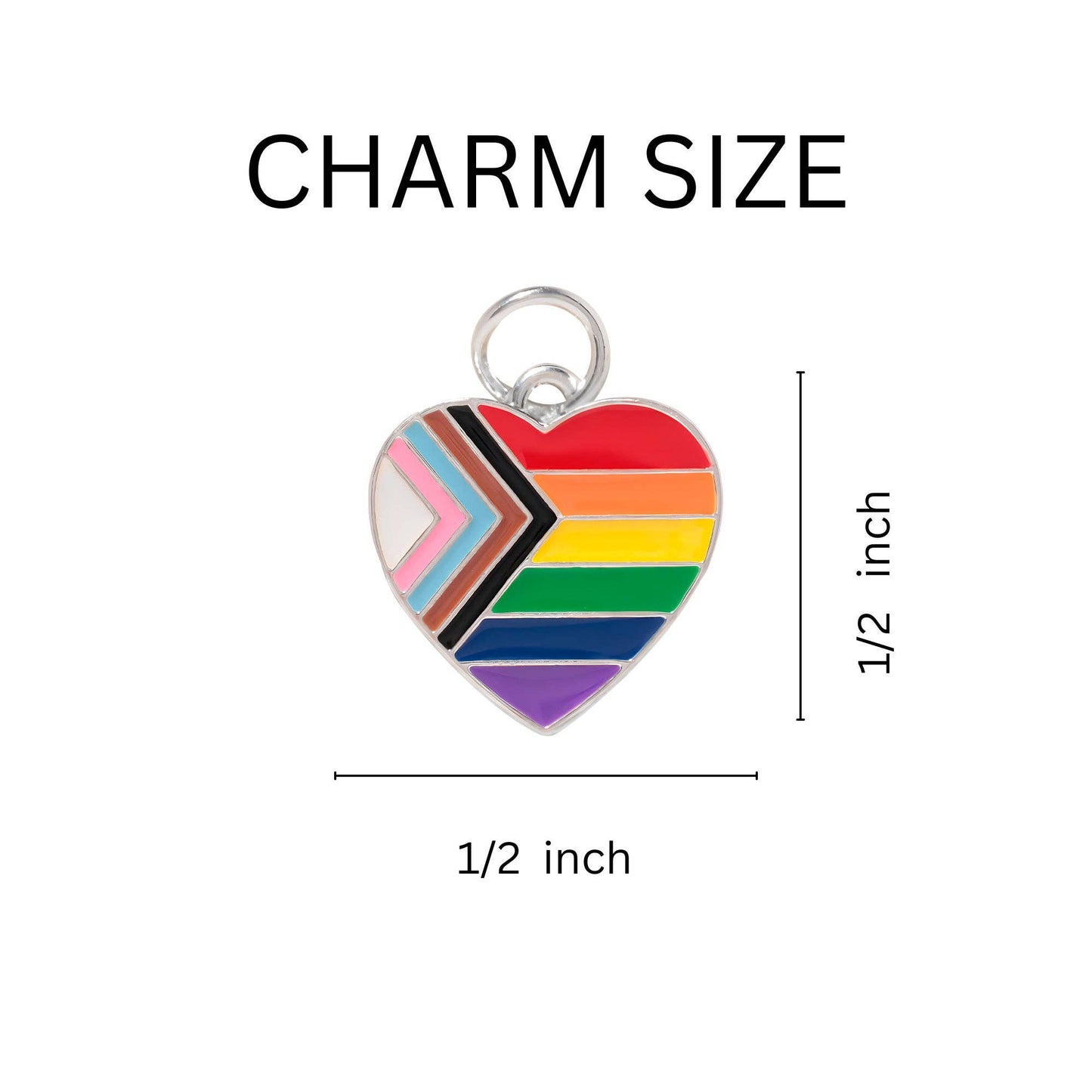 Quasar Heart Flag Charm Split Ring Key Chains
