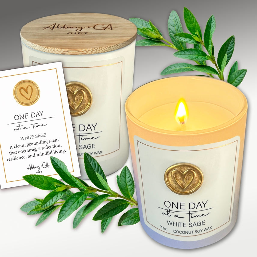 One Day At A Time White Sage 7 Ox Candle
