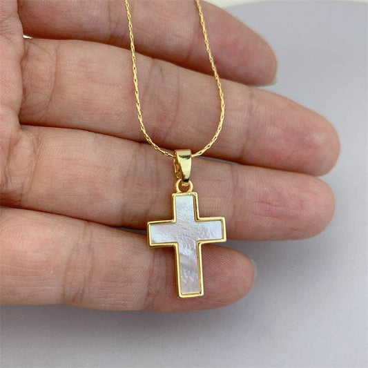 Mother Of Pearl Cross Pendant